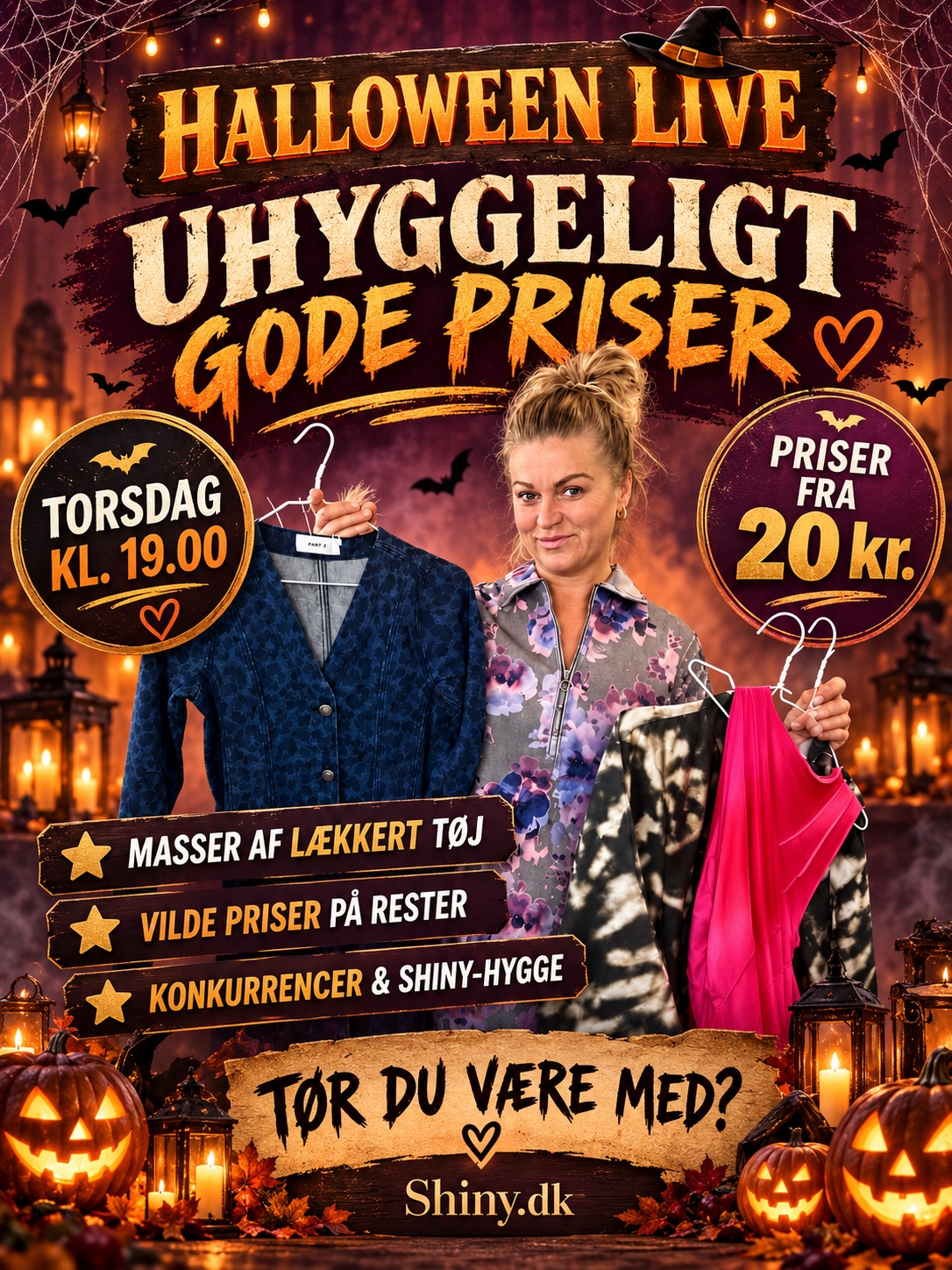 Halloween-live torsdag kl. 19 &ndash; uhyggeligt gode priser fra 20 kr.