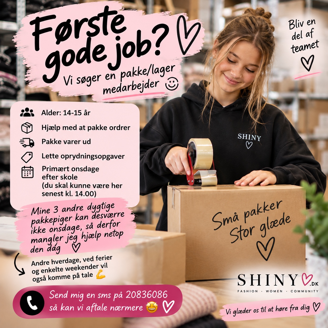 Shiny.dk s&oslash;ger en pakke- og lagermedarbejder &ndash; se jobopslaget