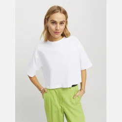 JJXX Andrea Loose Cropped Tee Bright White