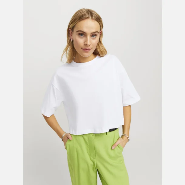 JJXX Andrea Loose Cropped Tee Bright White