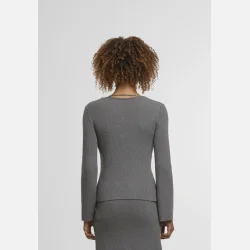 Noisy May Aylin Tie Knit Cardigan Gray