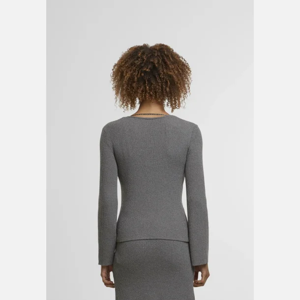 Noisy May Aylin Tie Knit Cardigan Gray