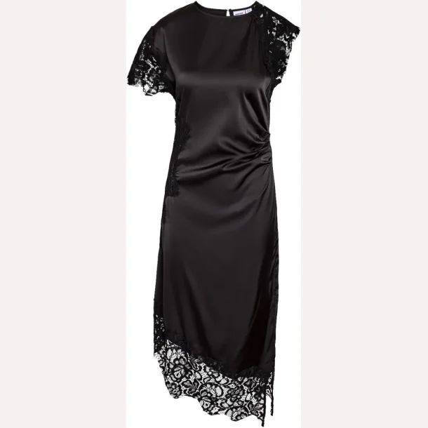Noisy May Wren S/S Satin Long Dress Black