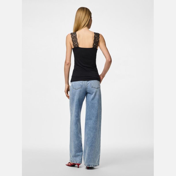 Pieces Barbera Lace Top Black 