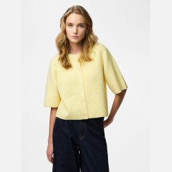 Pieces Silly O-Neck Knit Cardigan Yellow
