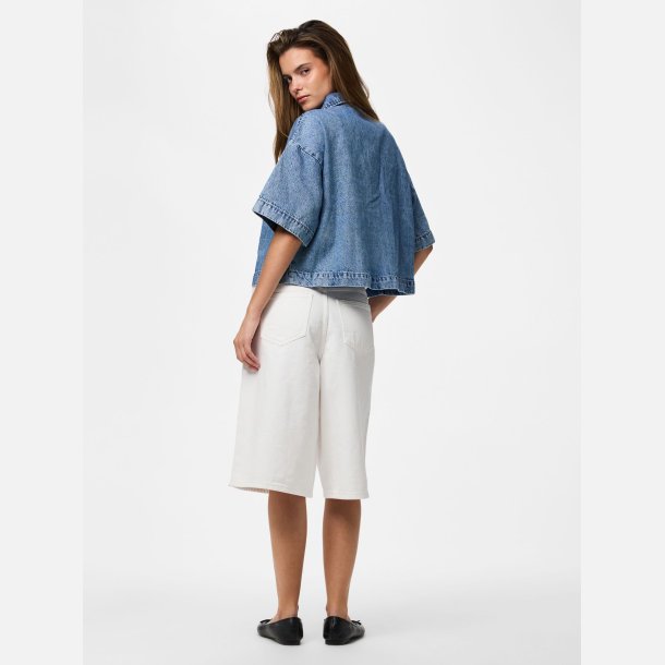 Pieces Sky SS A-Shape Denim Top Medium Blue