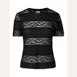 Pieces Miro SS Lace Top Black