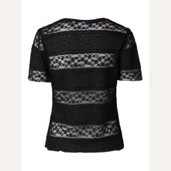 Pieces Miro SS Lace Top Black