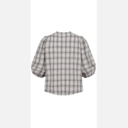 Freequent Mika Blouse Check Star Off-White W. Baby Blue