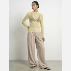 HYPEDROP Renata Flared Mesh Top Anise Flower