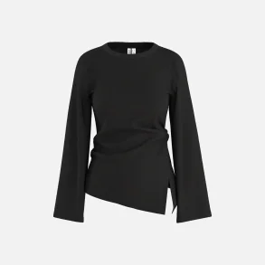 PREORDER HYPEDROP Riva LS Wide Draped Top Black