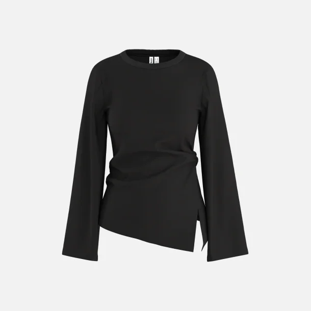 PREORDER HYPEDROP Riva LS Wide Draped Top Black