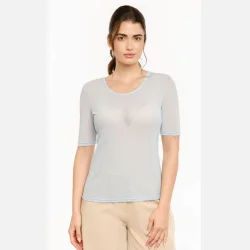 Liberte Essentiel Mesh SS Tshirt Dot Light Blue 