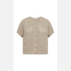 Freequent Tota Cardigan Hole Pattern Silver Mink