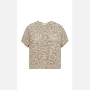 Freequent Tota Cardigan Hole Pattern Silver Mink