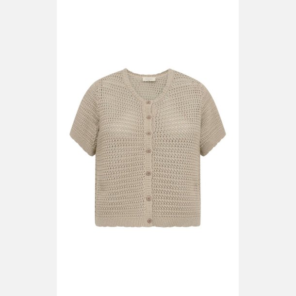 Freequent Tota Cardigan Hole Pattern Silver Mink