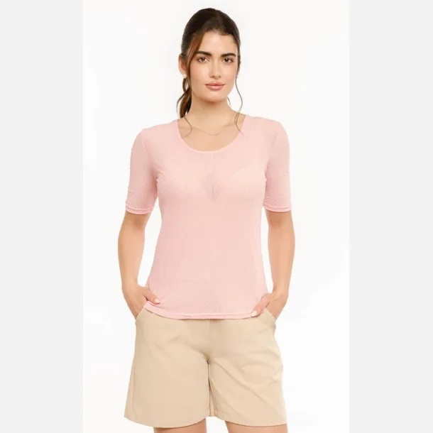 Liberte Essentiel Mesh SS Tshirt Dot Rose