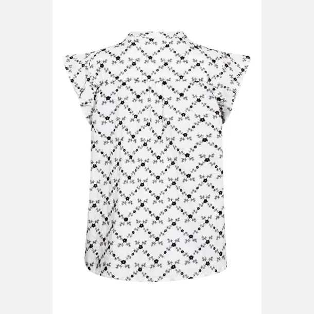 Freequent Alisa Blouse Broderie Anglaise White W. Coffeebean