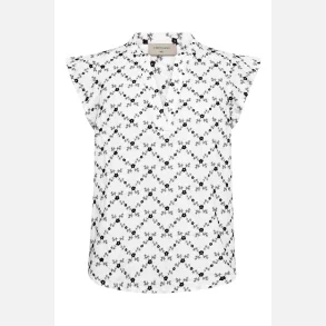 Freequent Alisa Blouse Broderie Anglaise White W. Coffeebean