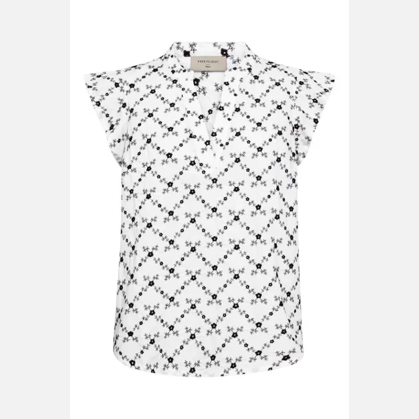 Freequent Alisa Blouse Broderie Anglaise White W. Coffeebean
