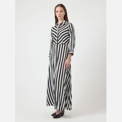 YAS Savanna Long Shirt Dress Black/White