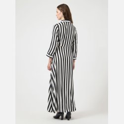 YAS Savanna Long Shirt Dress Black/White