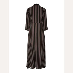 YAS Savanna Long Shirt Dress Chocolate Brown Black