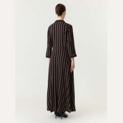YAS Savanna Long Shirt Dress Chocolate Brown Black