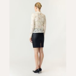 YAS Lacey LS Lace Top Offwhite