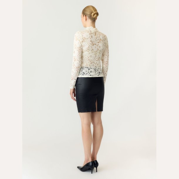 YAS Lacey LS Lace Top Offwhite