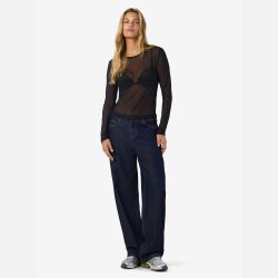 Noisy May Judith L/S Mesh Top Black