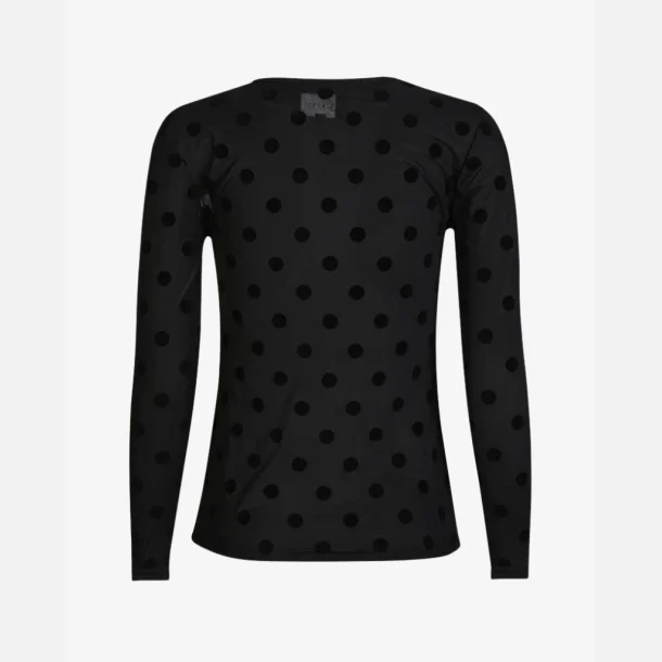 Liberte Essentiel Mesh LS Tshirt Black Big Flock Dot
