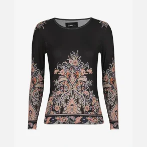 Liberte Essentiel Mesh LS Tshirt Black Paisley