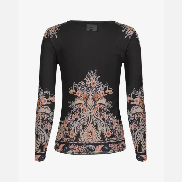 Liberte Essentiel Mesh LS Tshirt Black Paisley