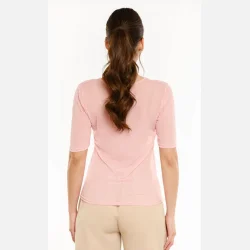 Liberte Essentiel Mesh SS Tshirt Dot Rose