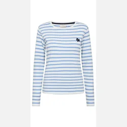 Freequent Famila Tee Striped Embroidery 