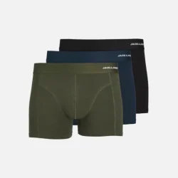 Jack &amp; Jones Basic bamboo trunks 3 pak forest/sort/navy