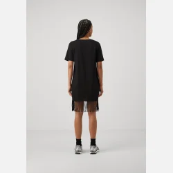 Noisy May Keyla S/S Fringe O-Neck T-shirt Dress Black