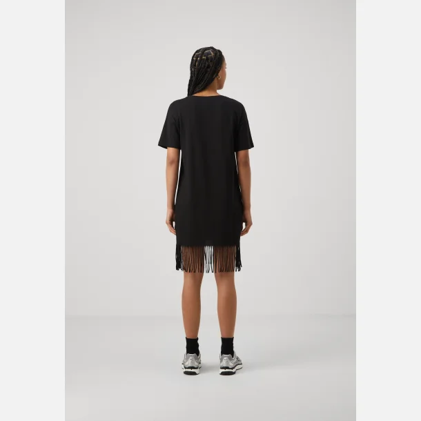 Noisy May Keyla S/S Fringe O-Neck T-shirt Dress Black