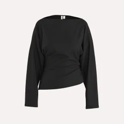 PREORDER HYPEDROP Yuri LS Draped Top Black