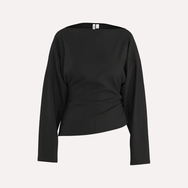 PREORDER HYPEDROP Yuri LS Draped Top Black