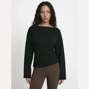 PREORDER HYPEDROP Yuri LS Draped Top Black