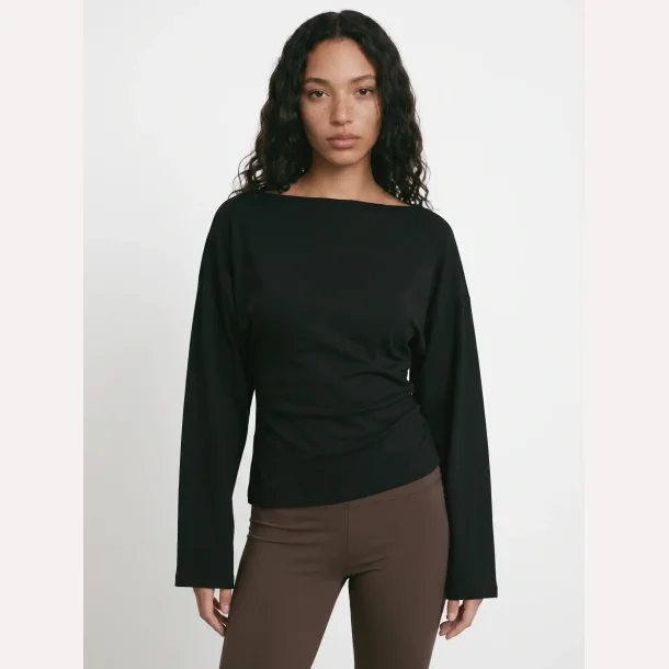PREORDER HYPEDROP Yuri LS Draped Top Black