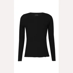 Liberte Essentiel Natalia Round Neck Blouse Black Lurex