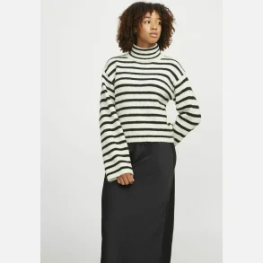 JJXX Rosanna Roll Neck Knit Sort/Hvid