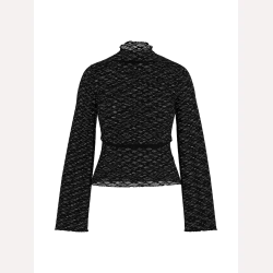 PREORDER HYPEDROP Pacy Flared Lace Top Black 