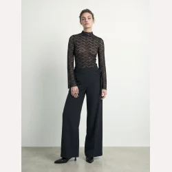 PREORDER HYPEDROP Pacy Flared Lace Top Black 
