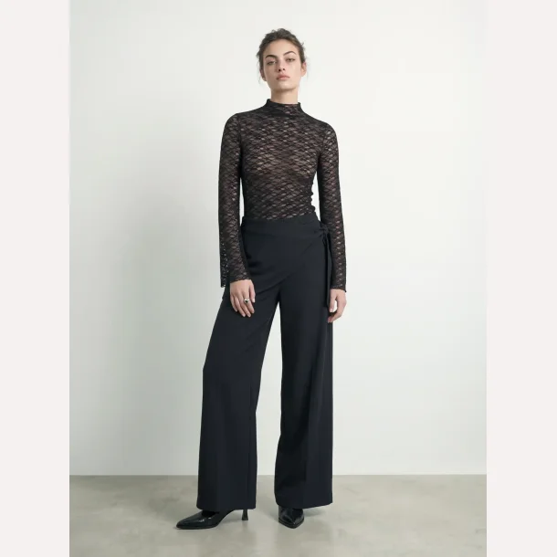 PREORDER HYPEDROP Pacy Flared Lace Top Black 