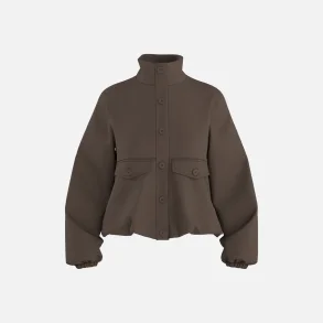 PREORDER HYPEDROP Lucia High-Neck Shacket Chocolate
