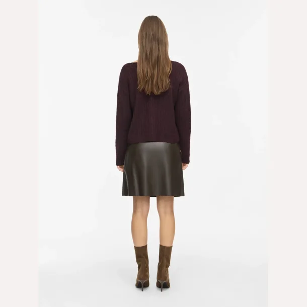 Noisy May Clara Penny Coated HW Slit Skirt Demitasse